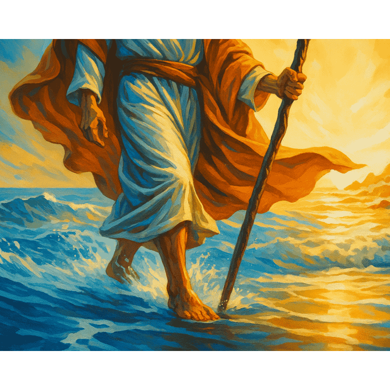Malen nach Zahlen   Jesus auf dem Wasser
