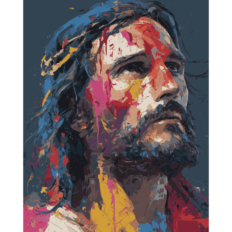 Malen nach Zahlen   Abstract Jesus