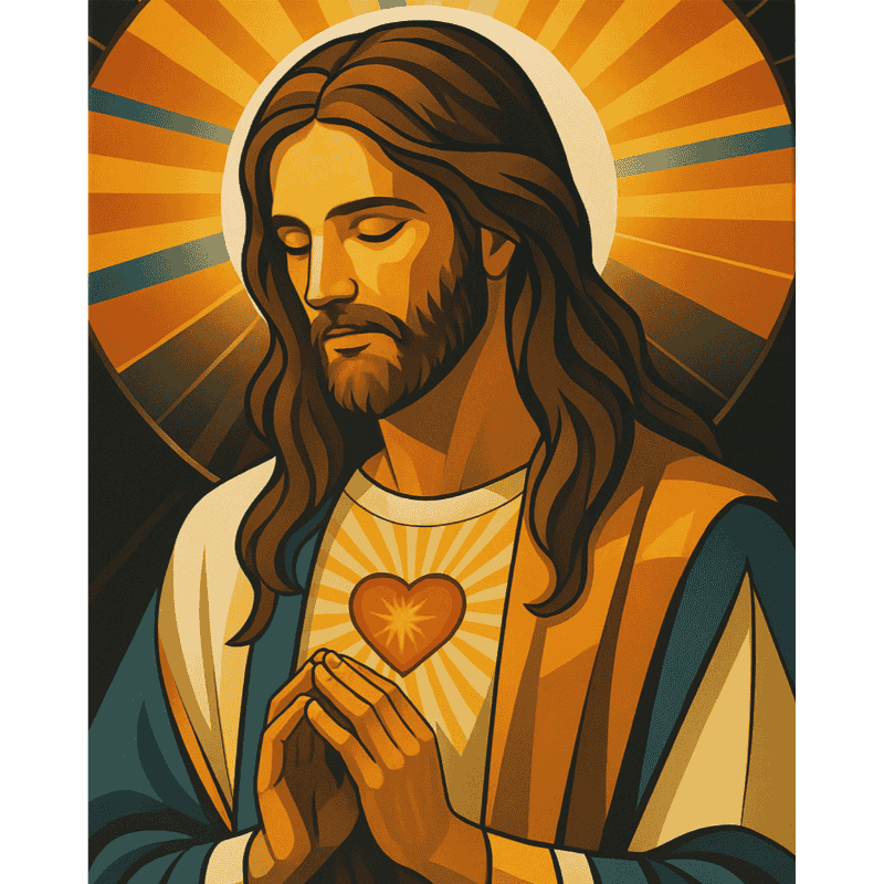 Malen nach Zahlen   Betender Jesus