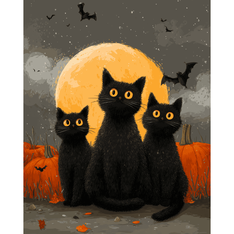 Malen nach Zahlen   Schwarzes Trio