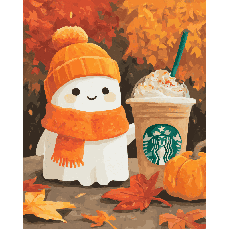 Malen nach Zahlen   Pumpkin Spice Geist