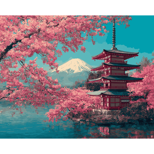 Malen nach Zahlen - Blüten des Fuji