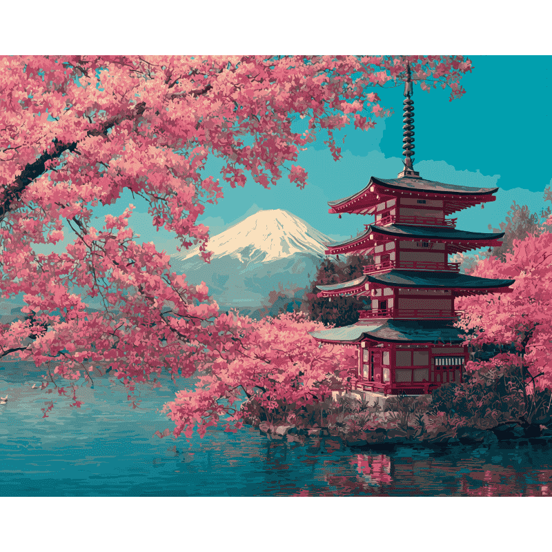 Malen nach Zahlen   Blüten des Fuji