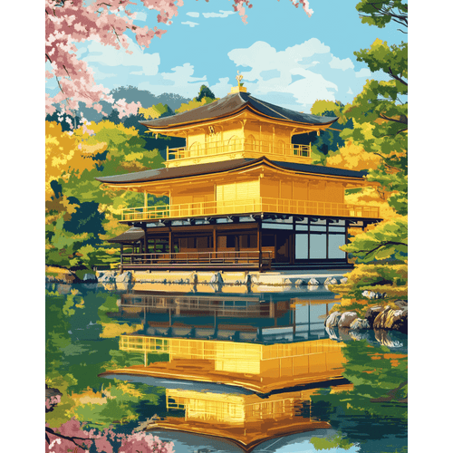 Malen nach Zahlen - Kinkaku-Ji Tempel in Kyoto