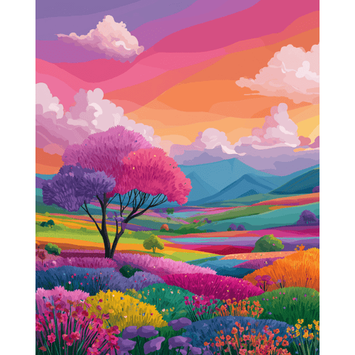 Malen nach Zahlen - Lebendige Landschaft