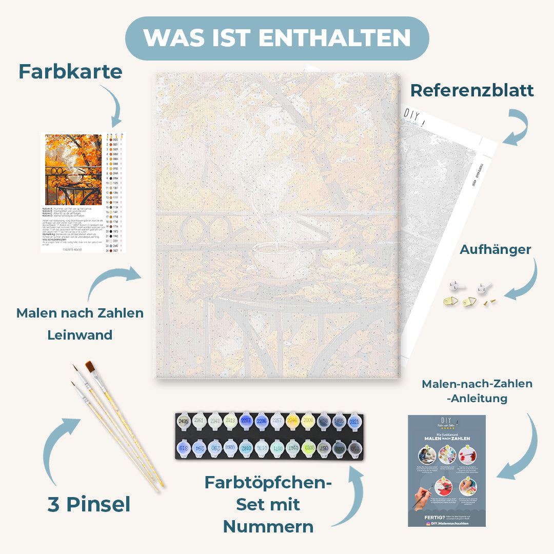 Malen nach Zahlen - Eine dampfende Tasse