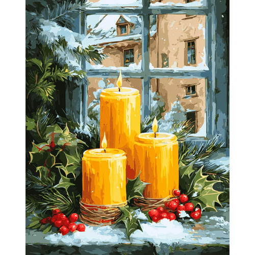 Malen nach Zahlen - Adventskerzen