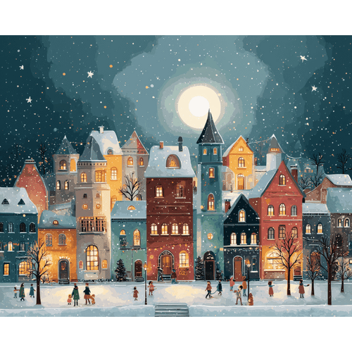 Malen nach Zahlen - Weihnachtsstadt
