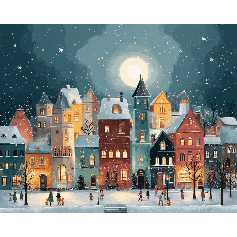 Malen nach Zahlen   Weihnachtsstadt