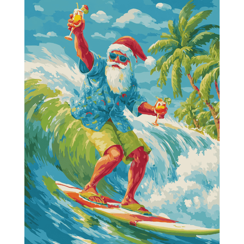 Malen nach Zahlen - Weihnachtsmann in Australien