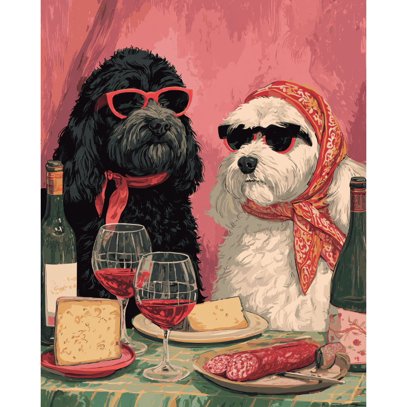 Malen nach Zahlen   Elegante Hunde