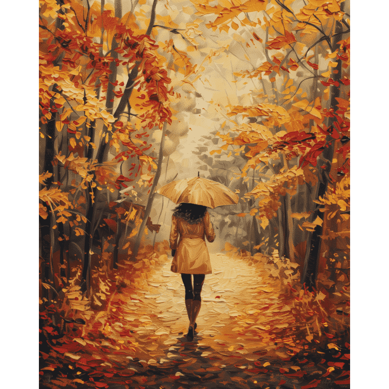 Malen nach Zahlen   Frau im Wald