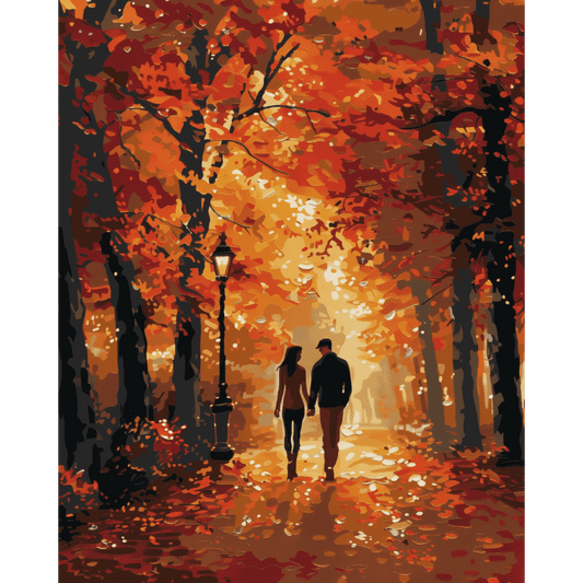 Malen nach Zahlen - Ein Herbstspaziergang-Malen nach zahlen