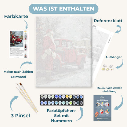 Malen nach Zahlen - Santas roter Schlitten