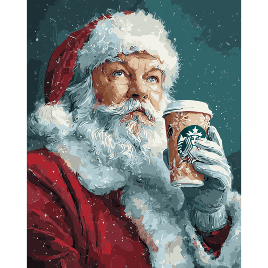 Malen nach Zahlen - Weihnachtsmanns Latte-Malen nach zahlen