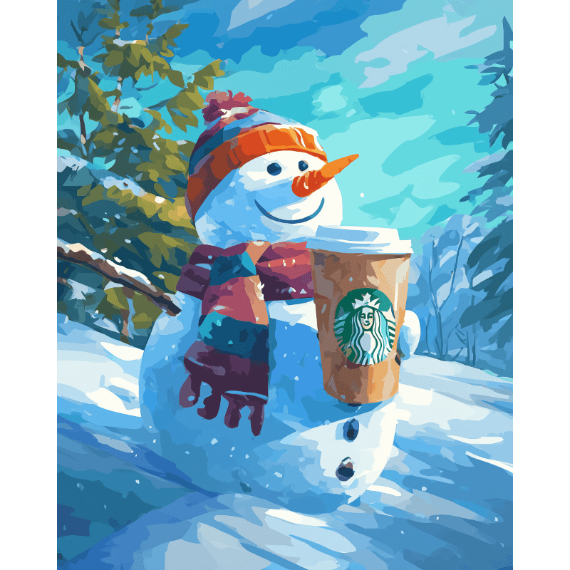 Malen nach Zahlen   Wintertag Latte