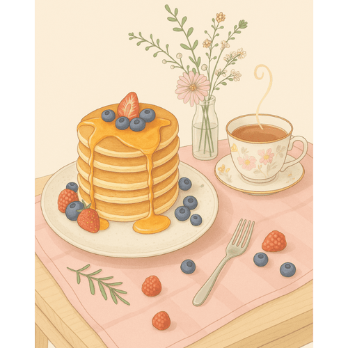 Malen nach Zahlen - Pfannkuchen mit Liebe