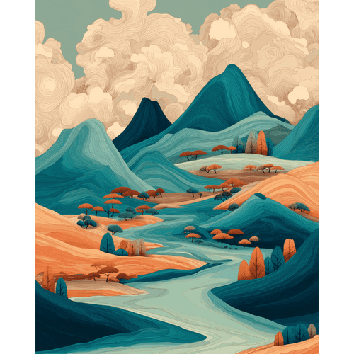 Malen nach Zahlen - Japanische Landschaft