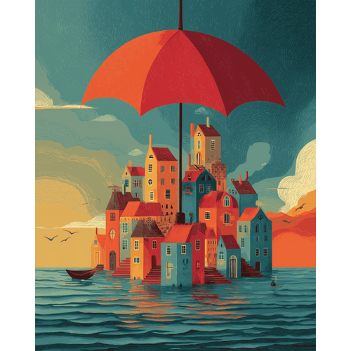 Malen nach Zahlen - Unter dem Regenschirm
