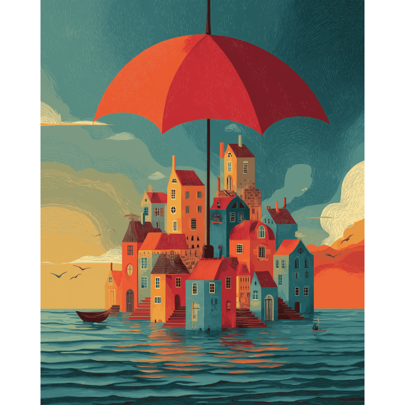 Malen nach Zahlen   Unter dem Regenschirm