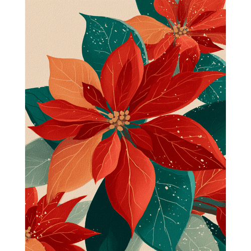 Malen nach Zahlen - Blüte des Dezembers