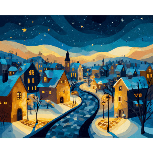 Malen nach Zahlen - Sonnenuntergang am Heiligabend