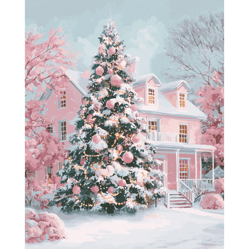 Malen nach Zahlen   Das Rosa Weihnachten