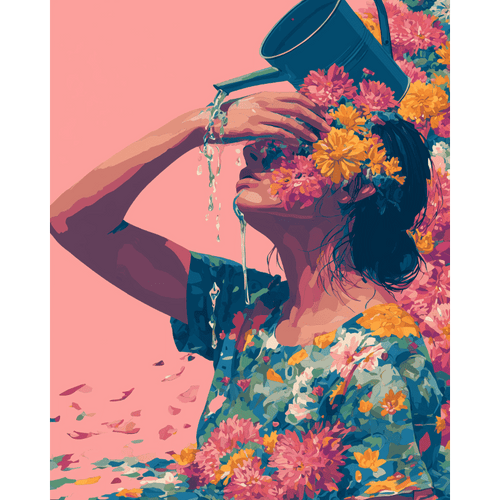 Malen nach Zahlen - Blüte von innen-Malen nach zahlen
