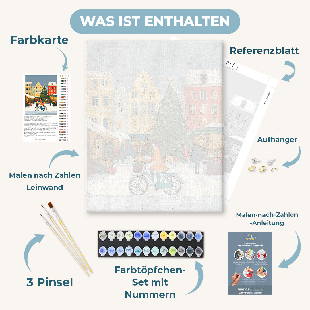 Malen nach Zahlen - Ein festlicher Weihnachtsmarkt