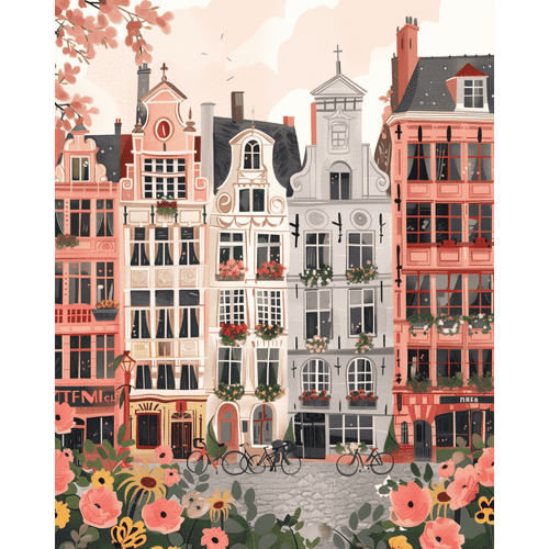 Malen nach Zahlen - Belgische Stadt