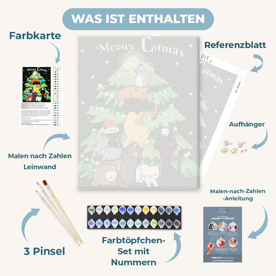 Malen nach Zahlen - Miauige Weihnachten – by Tiny Tami