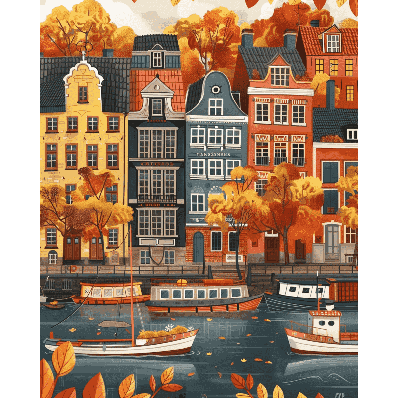 Malen nach Zahlen   Nordischer Herbst