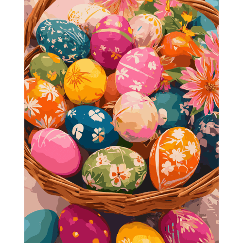 Malen nach Zahlen - Frohe Ostern-Malen nach zahlen