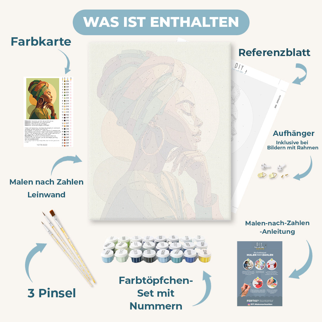 Malen nach Zahlen - Goldenes Profil