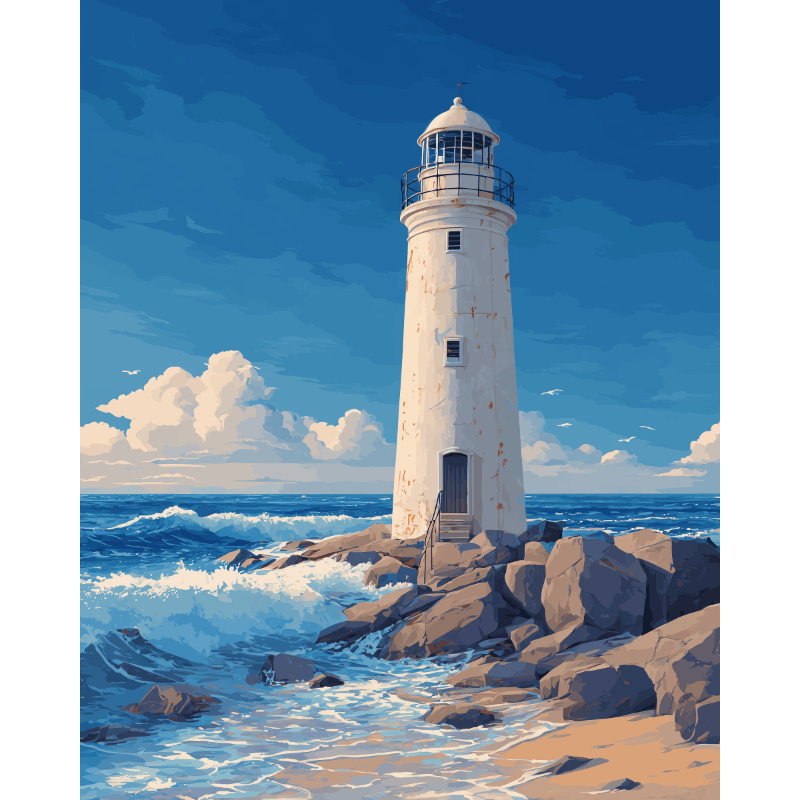 Malen nach Zahlen - Küstenleuchtturm-Malen nach zahlen