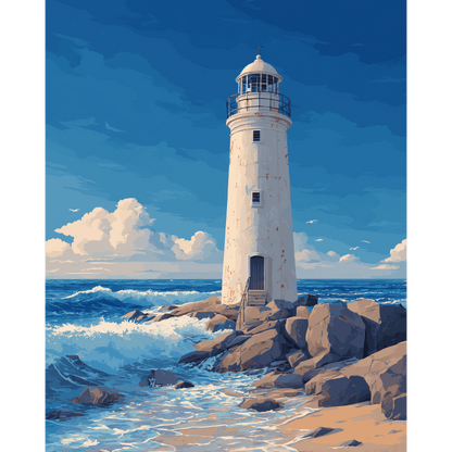 Malen nach Zahlen - Küstenleuchtturm-Malen nach zahlen
