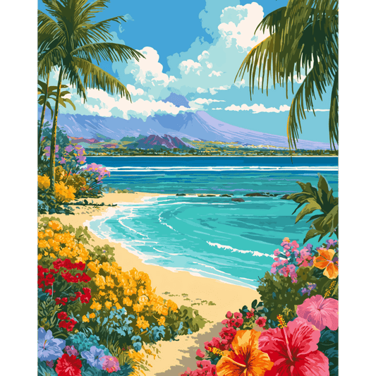 Malen nach Zahlen - Hawaiianische Landschaft-Malen nach zahlen