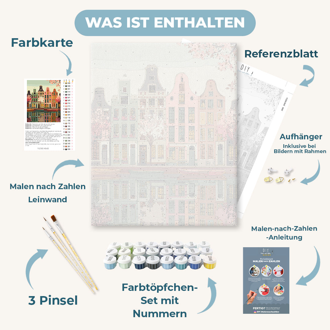 Malen nach Zahlen - Frühling in Amsterdam