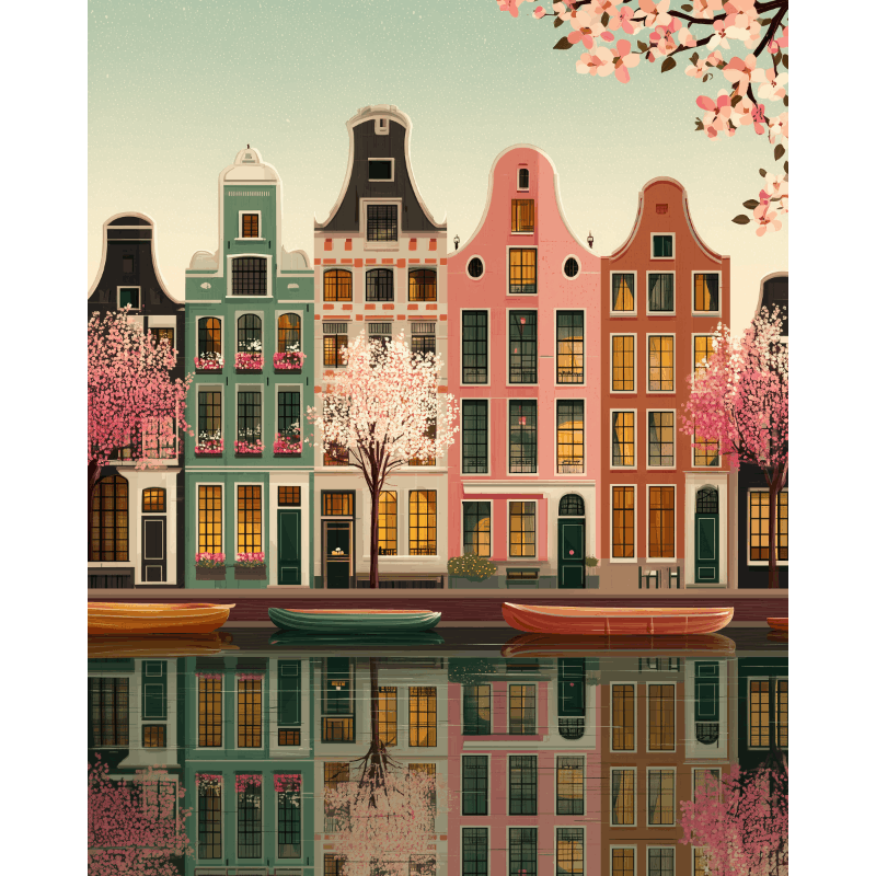 Malen nach Zahlen - Frühling in Amsterdam - Malen nach Zahlen