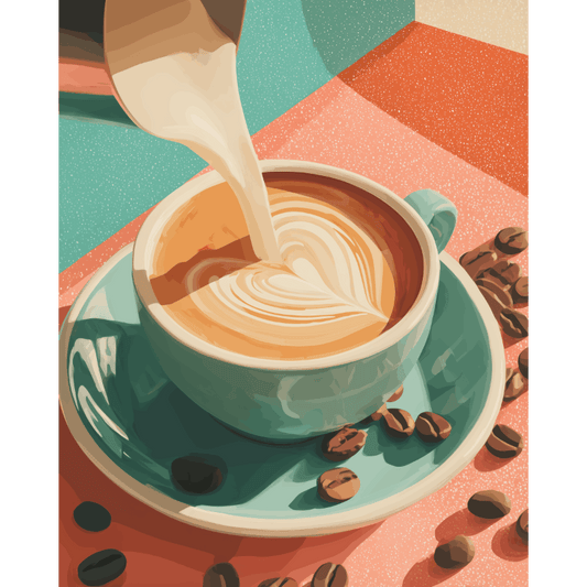 Malen nach Zahlen - Kaffee mit Liebe - Malen nach Zahlen