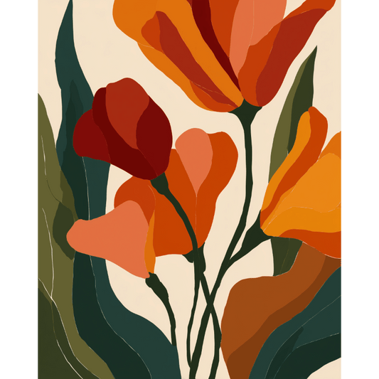 Malen nach Zahlen - Form von Tulpen - Malen nach Zahlen