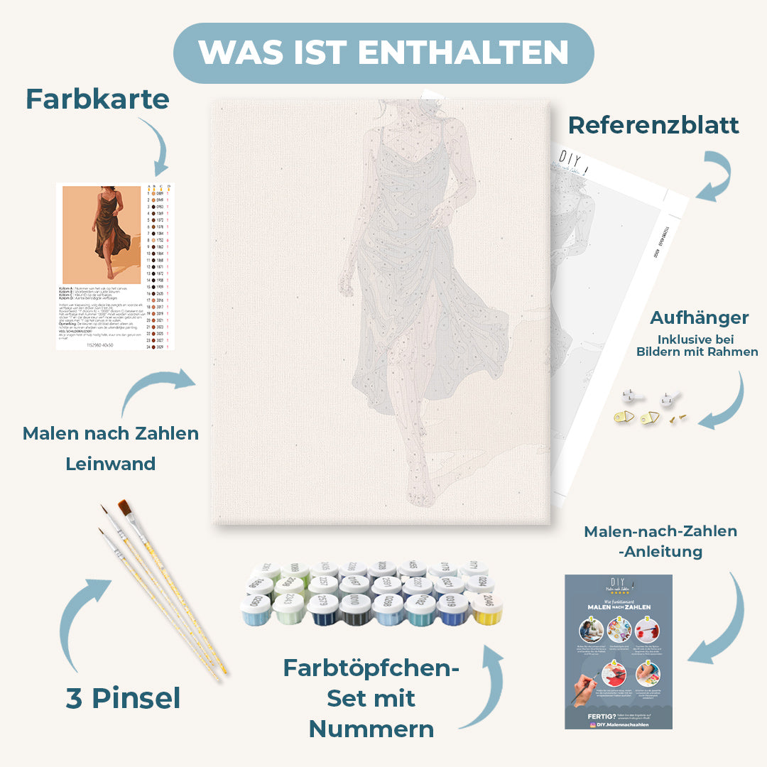 Malen nach Zahlen - Braunes Kleid