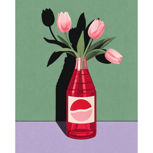 Malen nach Zahlen - Tulpen & Glas - Malen nach Zahlen