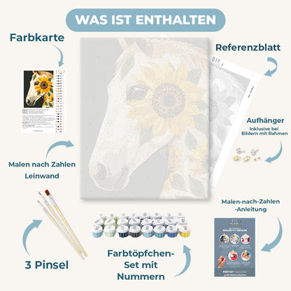 Malen nach Zahlen - Sonnenblumenstute