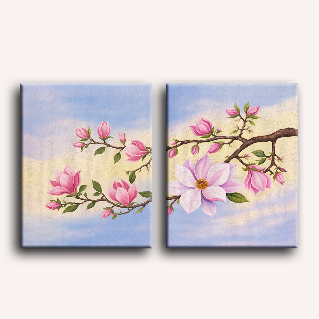Muttertags-Bundle – Magnolienblüten - Malen nach Zahlen