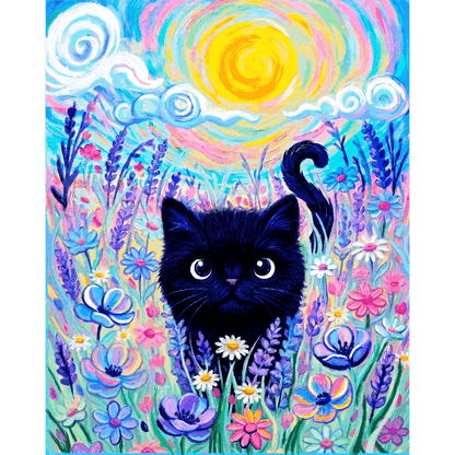 Malen nach Zahlen - Van Cat Blumenwiese - by Tiny Tami - Malen nach Zahlen