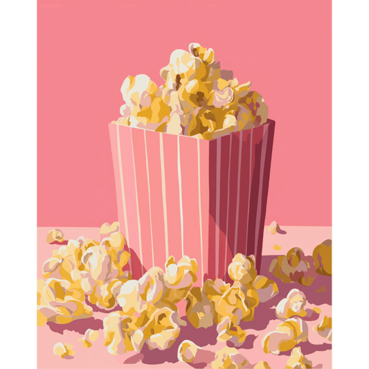 Malen nach Zahlen - Rosa Popcorn - Malen nach Zahlen