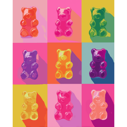 Malen nach Zahlen - Pop-Art Gummibonbons - Malen nach Zahlen