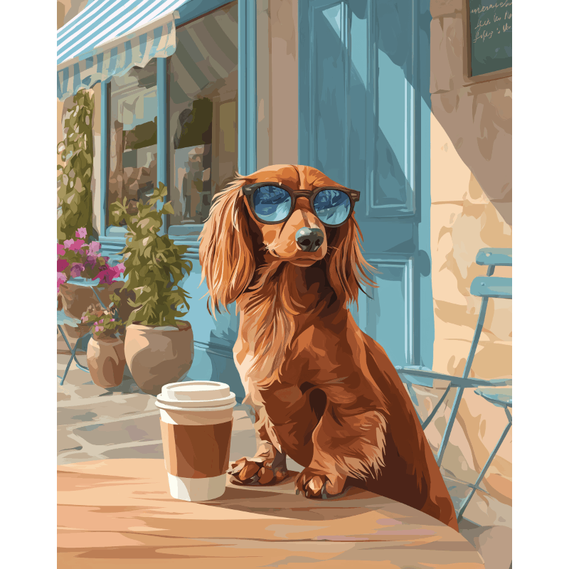 Malen nach Zahlen - Cooler Hund - Malen nach Zahlen