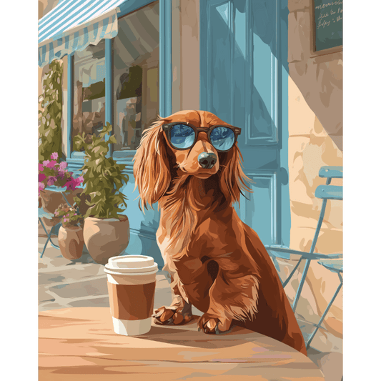 Malen nach Zahlen - Cooler Hund - Malen nach Zahlen